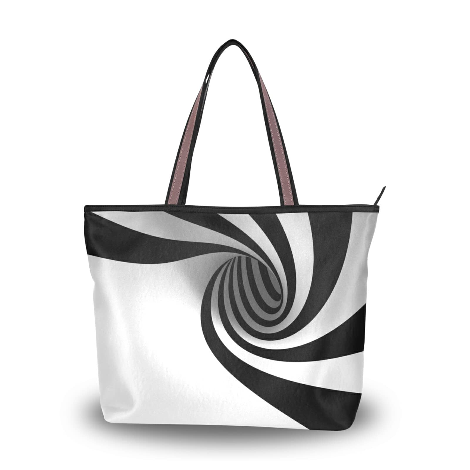 Trippy Geometry Vortex Tote Bag for Women - Reusable Shoulder Handbag for Beach, Travel & Shopping | Stylish & Spacious Carryall for Everyday Use