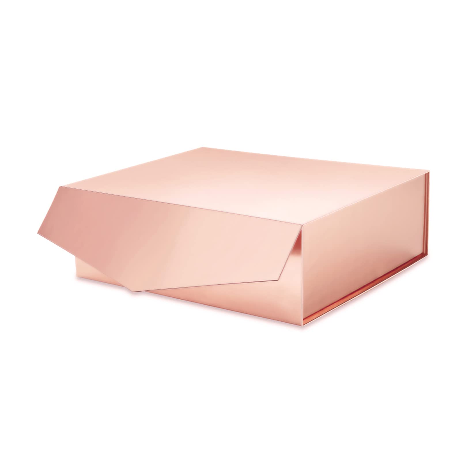ROSEGLD 20 Large Gift Boxes 13.5x9x4.1 Inches - Premium Christmas Gift Boxes with Lids, Magnetic Closure Bridesmaid Proposal Boxes, Collapsible Luxury Storage Boxes (Glossy Rose Gold) - Perfect for Holiday Gifting, Wedding Favors & Jewelry Packaging