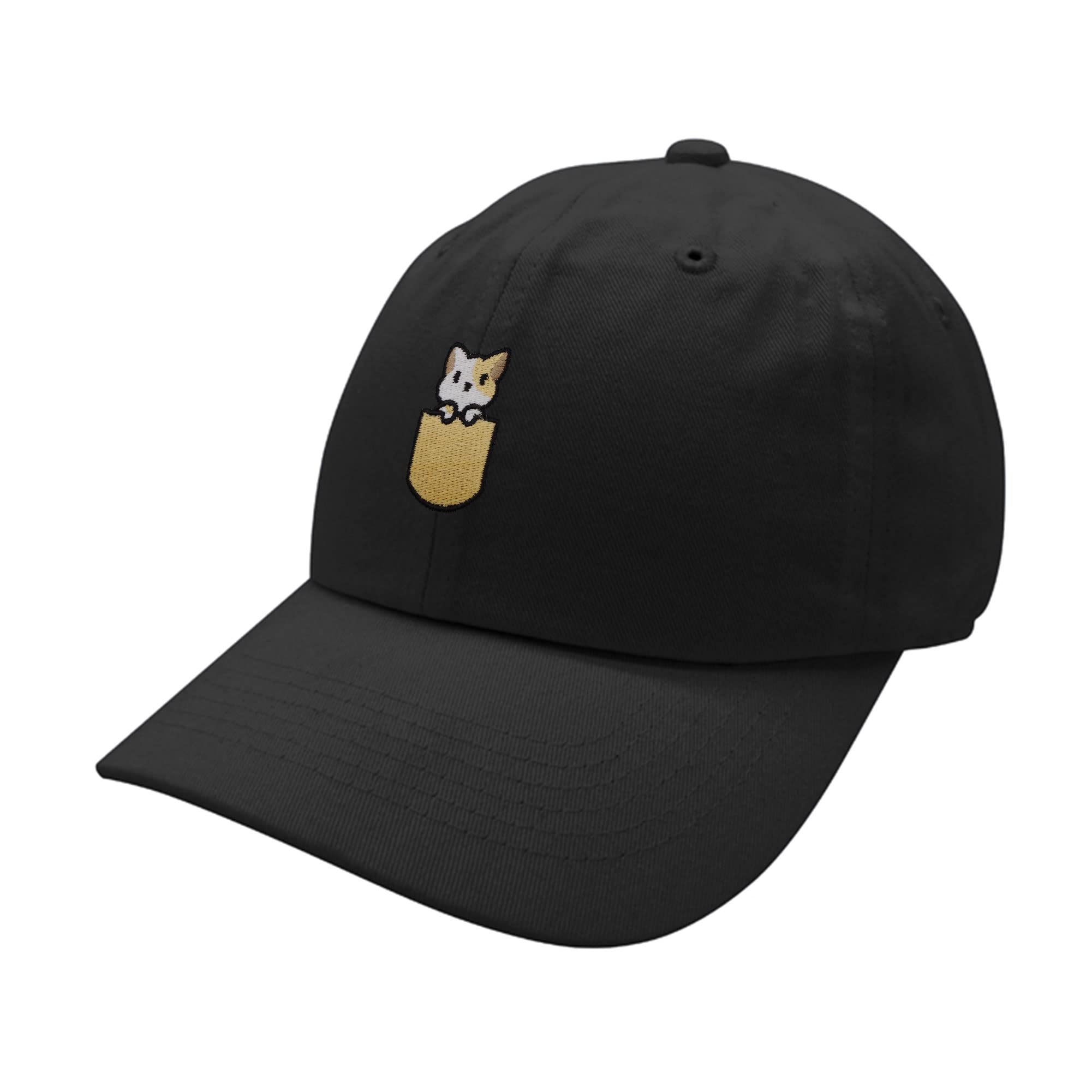 JPAK Embroidered Cat Dad Baseball Cap - Adjustable Cotton Hat with Shirt Pocket for Men | Perfect for Casual Wear, Outdoor Activities & Gifts