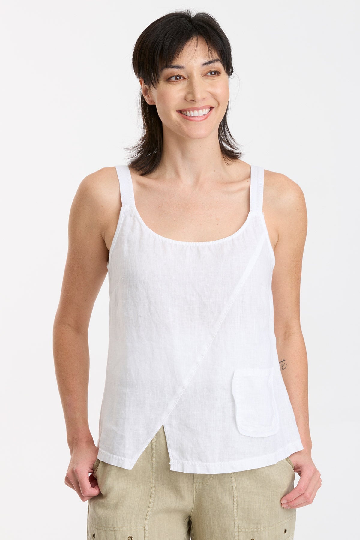 Kiesten Women's White Tank Top - Soft Breathable Casual Sleeveless Shirt for Summer, Gym, Yoga & Everyday Wear