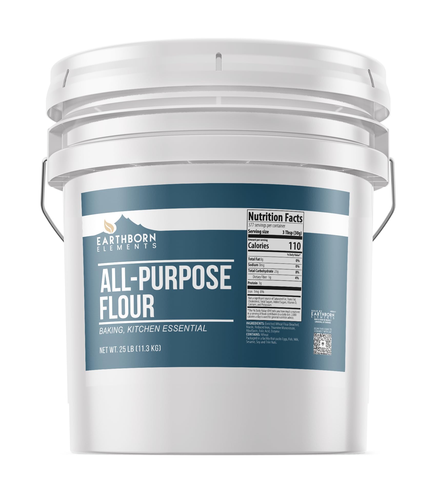 **Earthborn Elements All-Purpose Flour - 5 Gallon Bulk Bucket for Baking & Cooking | Premium Kitchen Essential for Bread, Cookies, Cakes & More**