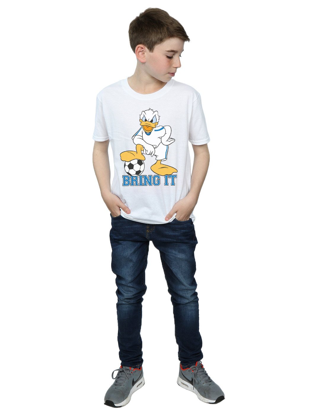 Disney Donald Duck Boys' T-Shirt - White Cotton Short Sleeve Tee for Kids Ages 9-11 | Casual Wear, Birthday Gift, Disney Fan Outfit
