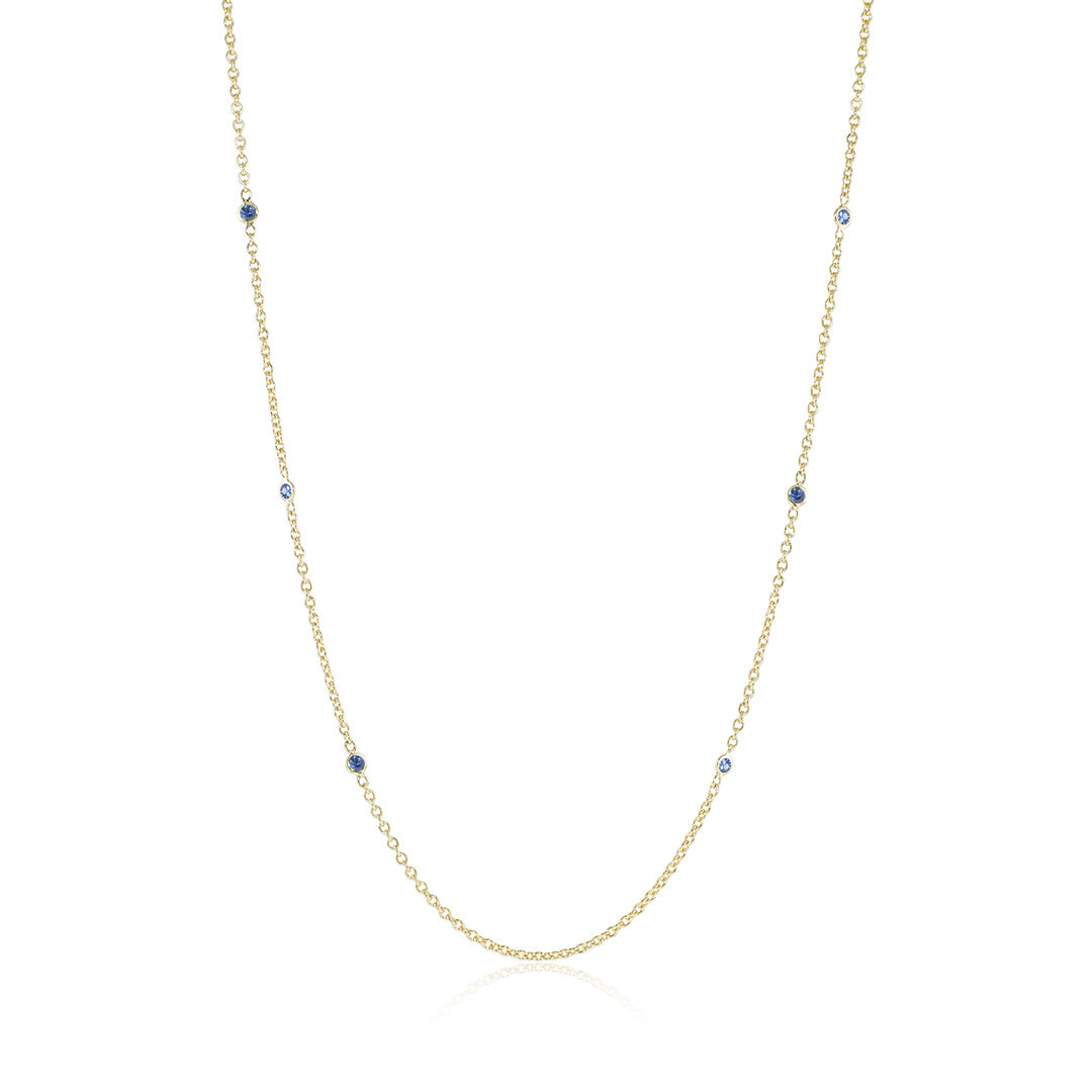 Elegant Sapphire Station Necklace for Women - Perfect for Weddings, Anniversaries & Special Occasions