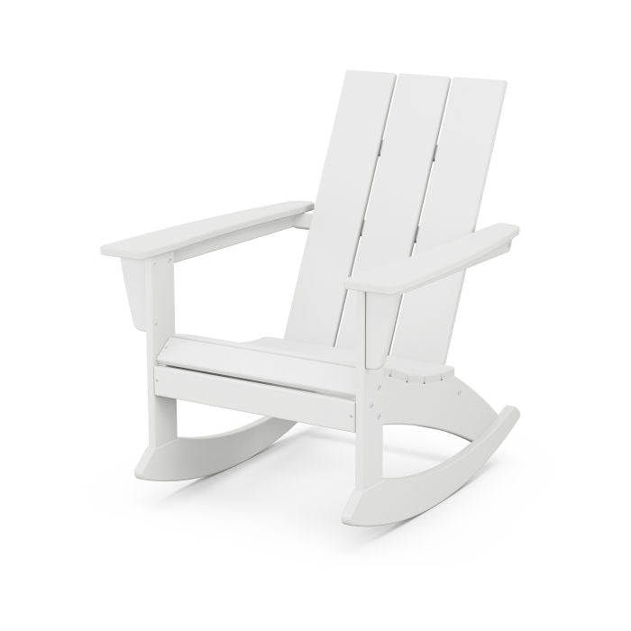 POLYWOOD Modern Adirondack Rocking Chair - Durable Outdoor Furniture for Patio, Garden & Poolside Relaxation | All-Weather Resin Wicker Design | Comfortable Rocking Motion | Perfect for Backyard, Deck or Porch