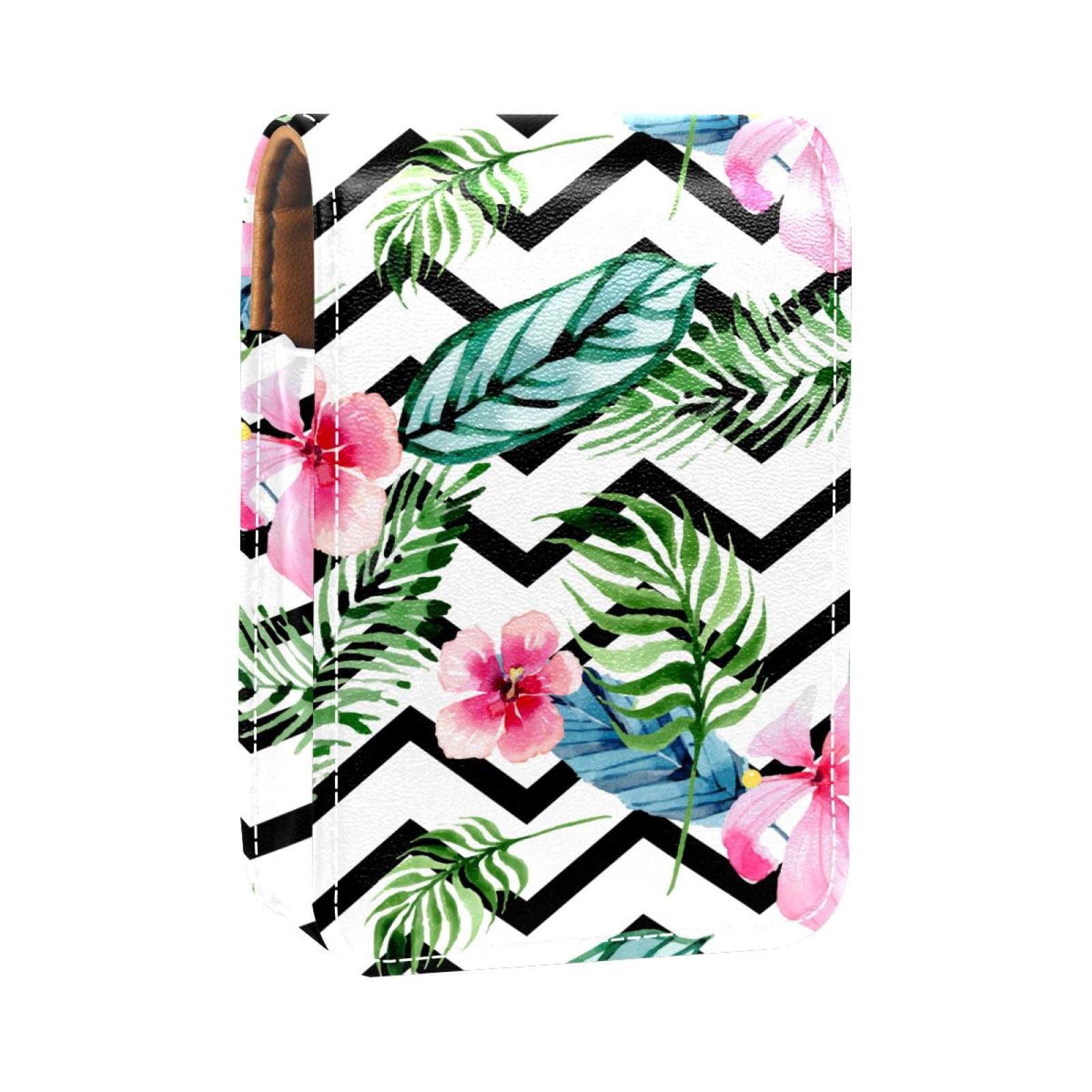 Personalized Lipstick Case - Portable Makeup Bag & Cosmetic Pouch Organizer with Tropical Watercolor Flowers Design | Perfect for Travel, Daily Use & Gift Giving