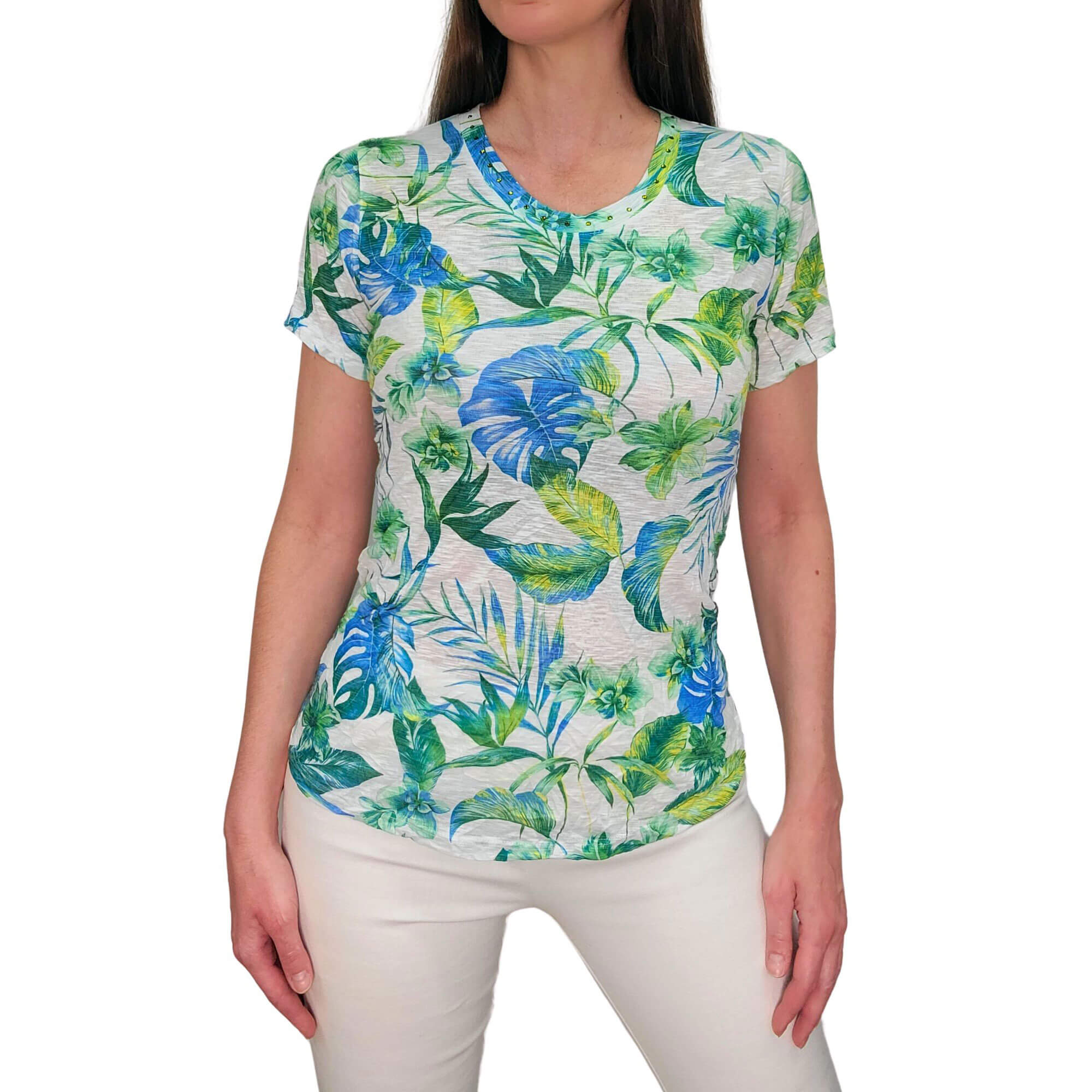 David Cline Limnos Short Sleeve Crew Neck Top with Stones - Stylish Casual T-Shirt for Men | Perfect for Summer Outings, Beach Vacations and Everyday Wear