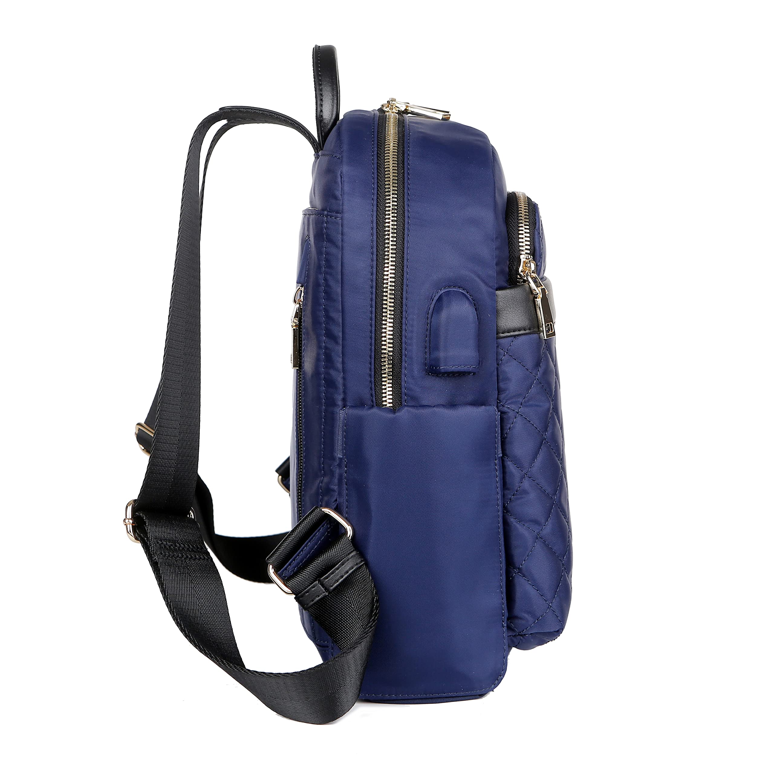 Nordace Ellie Mini Backpack for Women - Water Resistant Small Backpack with USB Charging Port - Perfect for Travel, Work & Daily Use (Blue)