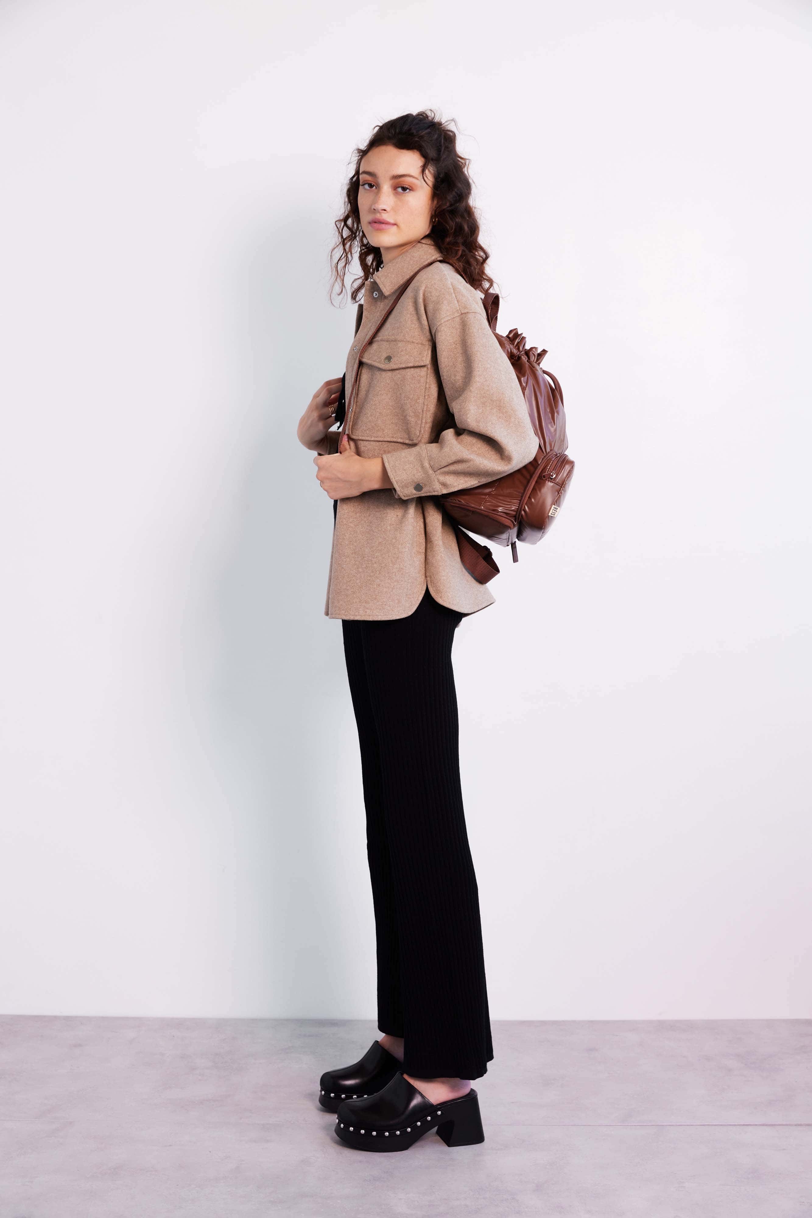 Expandable Leather Pouch in Maple Brown - Perfect for Travel, Office & Everyday Essentials Storage