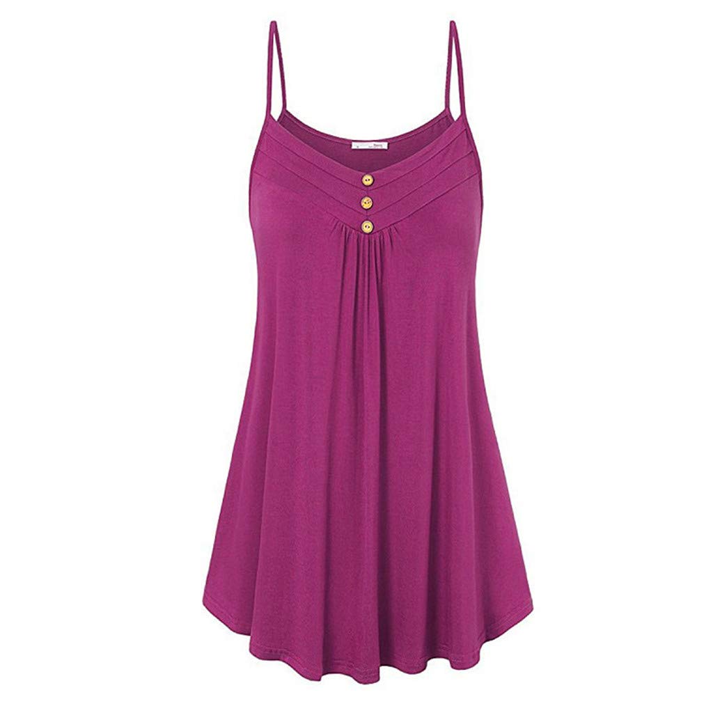 COOKI Women's Sleeveless Spaghetti Strap Mini Dress - Solid Color Boho Casual T-Shirt Dress in Hot Pink | Perfect for Summer Outfits, Beach Vacations & Date Nights
