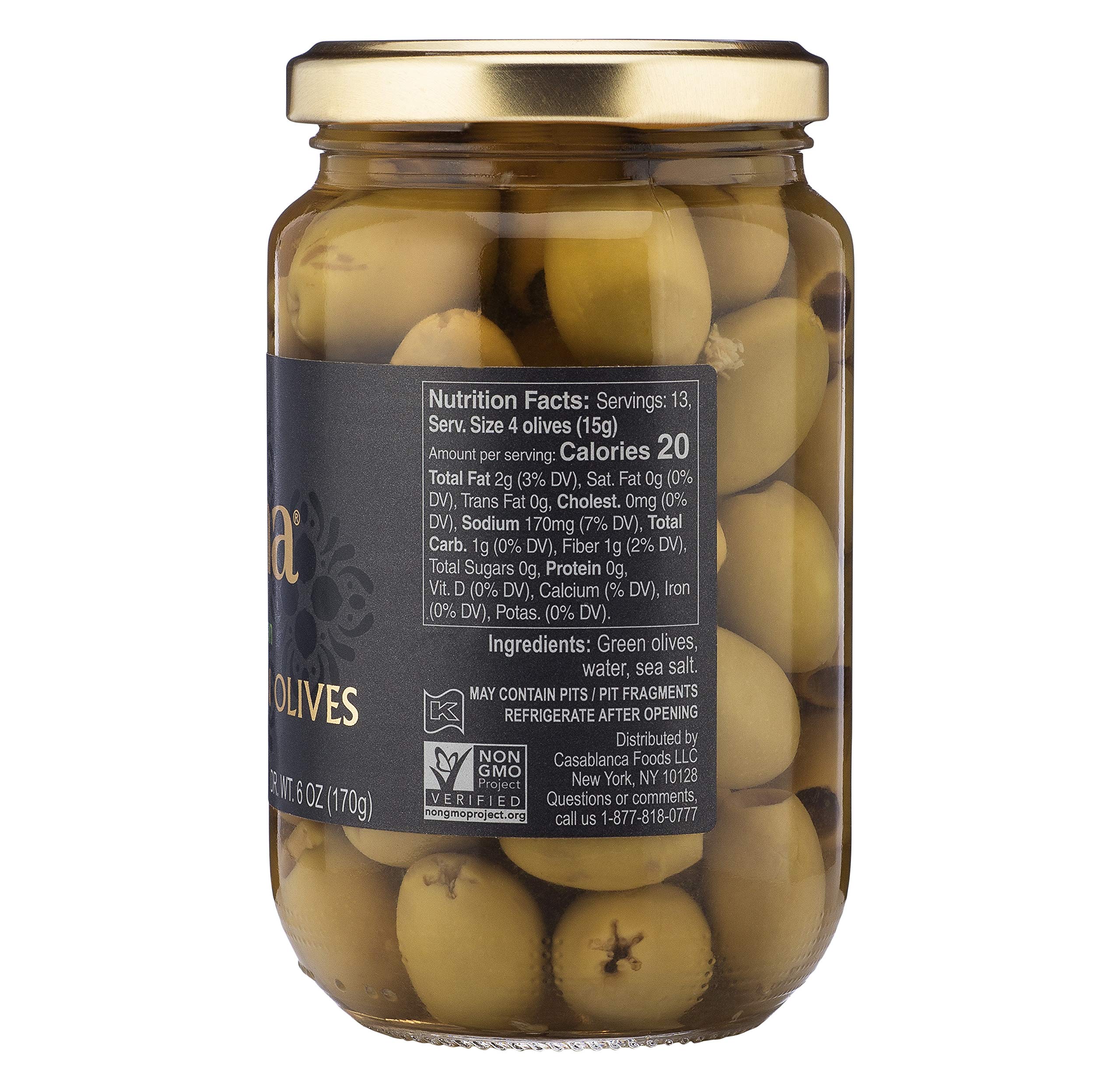 Premium Pitted Green Olives - Hand Picked, Naturally Cured | Keto, Paleo & Vegan Friendly Snack | Gluten Free, Low Carb, Non-GMO, Kosher Certified | 12.5 oz (Pack of 6) | Perfect for Charcuterie Boards, Salads & Mediterranean Recipes