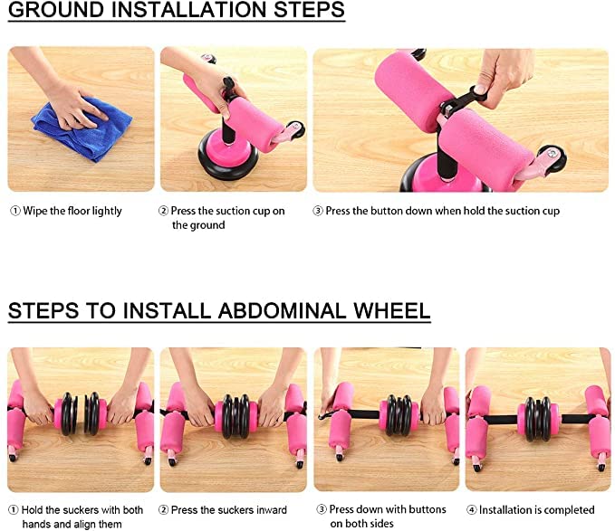 PIKFOS Ab Wheel Roller Kit with Knee Pad & Resistance Bands - Core Workout Equipment for Abs, Back & Arms - Home Gym Fitness Device for Men & Women - Perfect for Home Workouts, Strength Training & Full Body Exercises