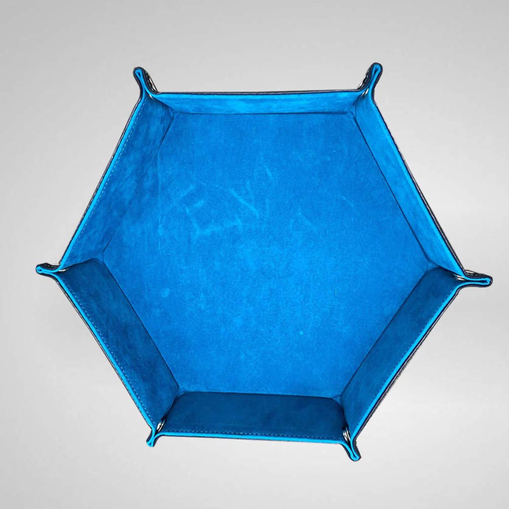 Premium Hexagon Dice Tray - Genuine Leather RPG Dice Rolling Tray for Dungeons & Dragons, MTG, Board Games & Tabletop Gaming Accessories