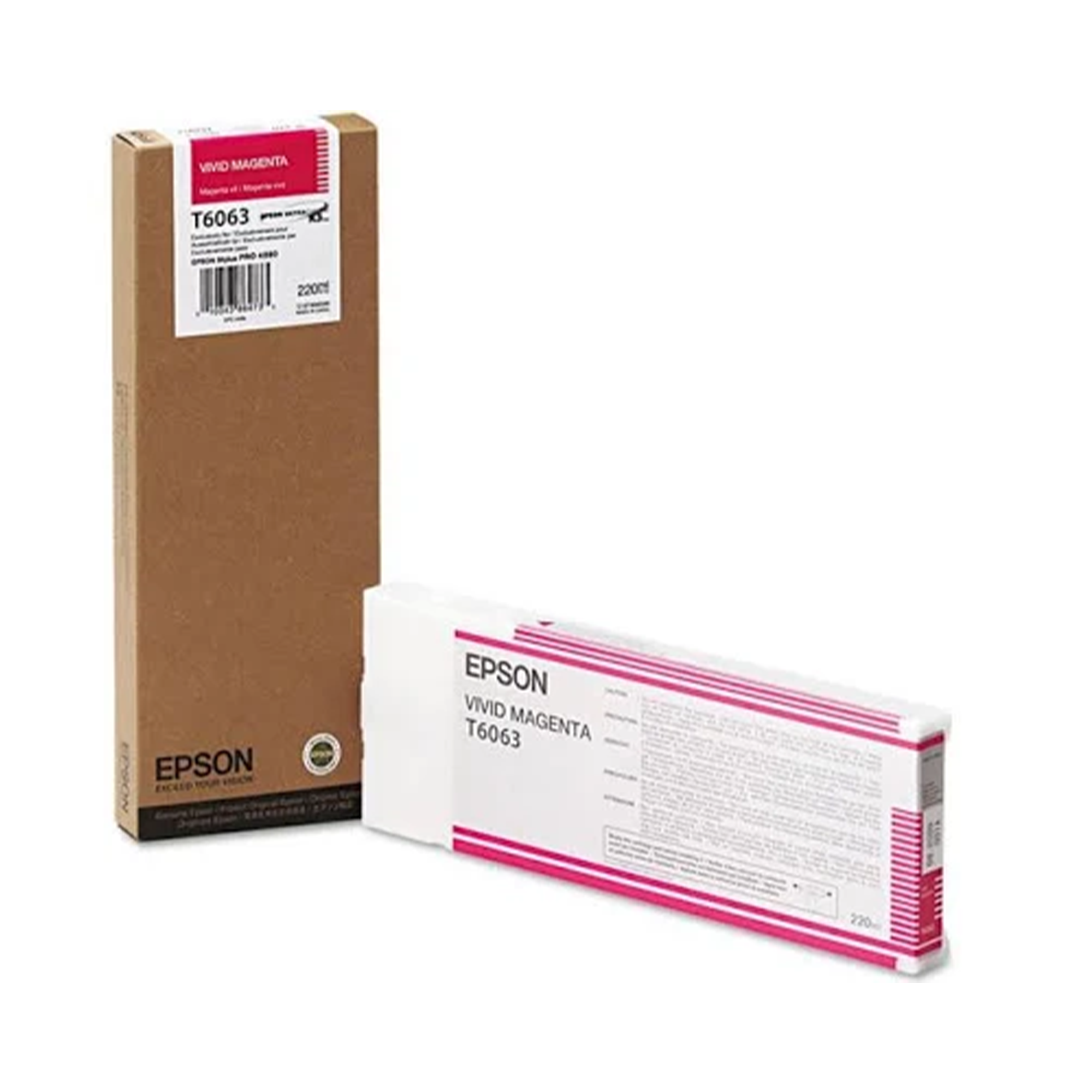 Epson T606300 UltraChrome K3 Vivid Magenta Ink Cartridge - 220mL for Stylus Pro 4880 Printer | High-Quality Photo Printing, Graphic Design & Fine Art Reproduction