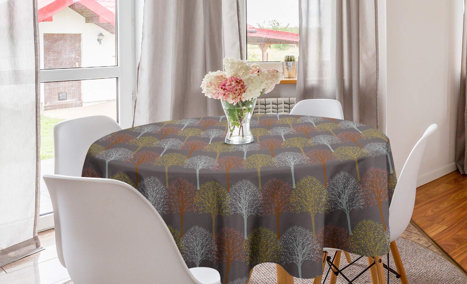 Ambesonne Forest Round Tablecloth - 60