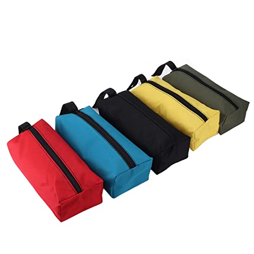 Ubersweet® Lightweight Zippered Tool Pouch Bag - 5 Pack Multifunctional Portable Small Tool Organizer for Men & Women | Perfect for DIY Projects, Home Repairs, and On-the-Go Handyman Work