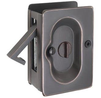 Privacy Pocket Door Lock - Bright Nickel Finish, Secure & Durable Interior Sliding Door Lock for Bedroom, Bathroom, and Closet - Easy Installation & Keyless Entry
