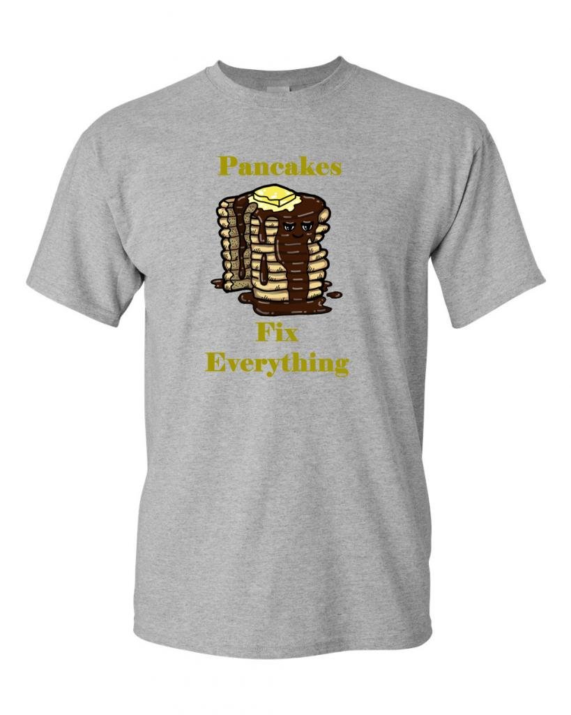 Pancakes Fix Everything Funny Adult T-Shirt - Comfortable Cotton Tee for Casual Wear, Gifts & Everyday Outfits