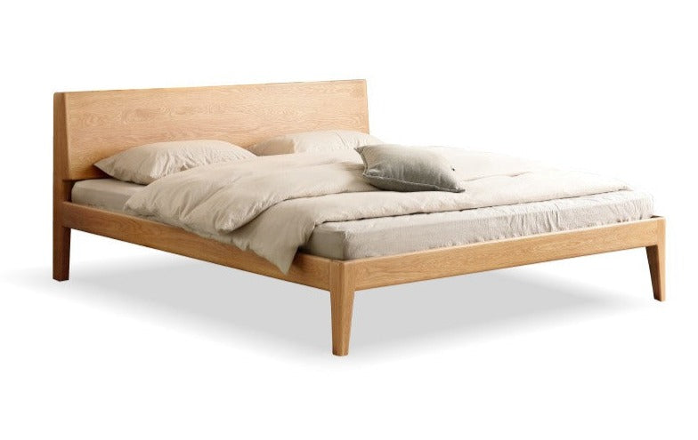 Solid Oak Wood LED Bed Frame with Built-in Lighting - Perfect for Modern Bedrooms, Guest Rooms, and Cozy Home Decor