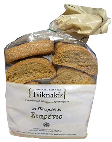Premium Wheat Bread Rusks (Tsiknakis) - 700g (24.7 oz) | Crunchy & Healthy Snack for Breakfast, Coffee Time, or Mediterranean Diet