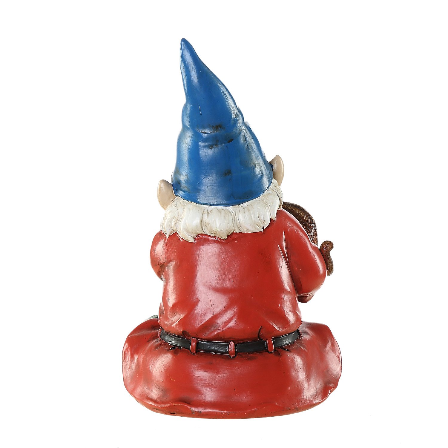 Garden Gnome Statue with Squirrel - Outdoor Resin Decor for Patio, Lawn & Garden - Weatherproof Yard Ornament for Home & Garden Decoration (Perfect for Fairy Gardens, Backyard Displays & Landscape Accents)