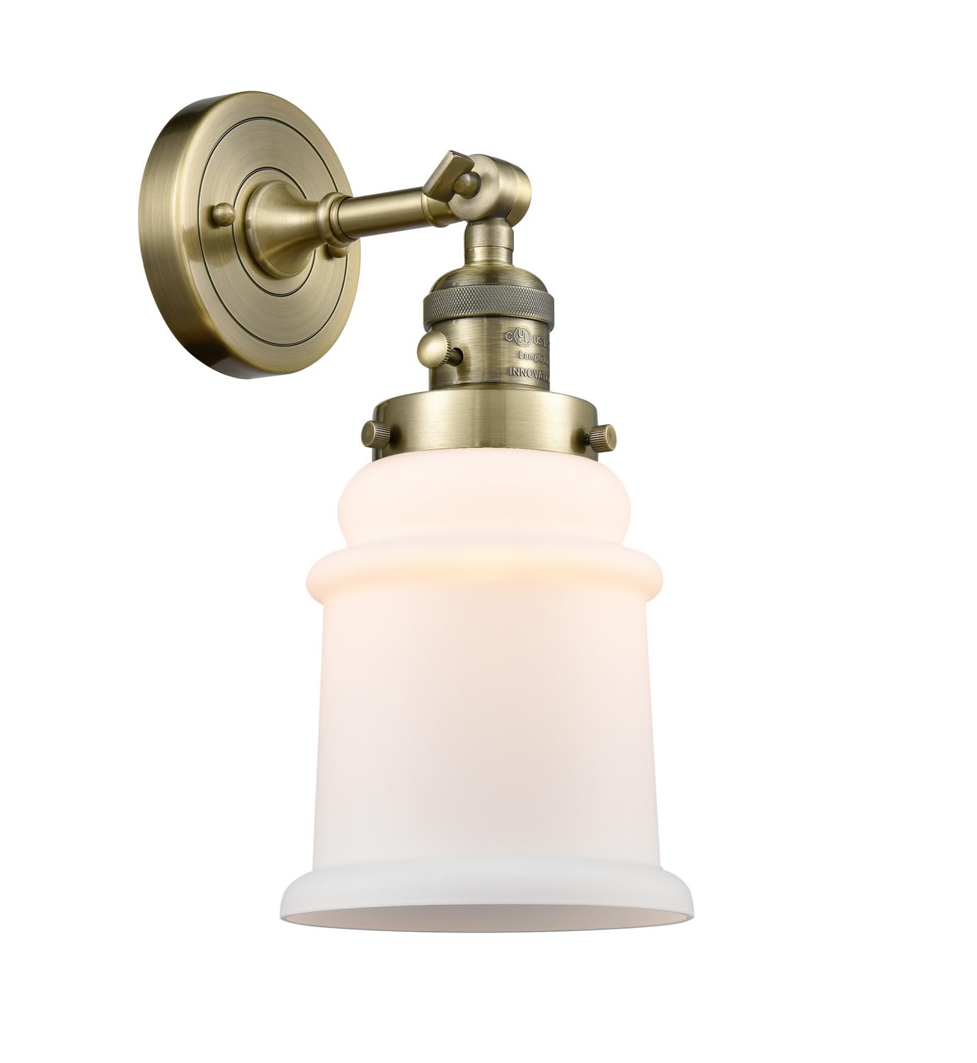 Innovations 203SW-AB-G181 Antique Brass Wall Sconce Light Fixture with High-Low-Off Switch - Perfect for Bedroom, Hallway, and Living Room Lighting Decor