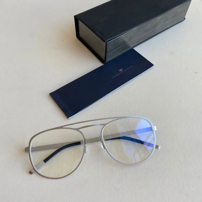 Aimee Unisex Full Rim Oval Double Bridge Titanium Eyeglasses 9617 - Lightweight Durable Frame for Reading, Work & Fashion | Blue Light Blocking Glasses for Computer Use & Daily Wear
