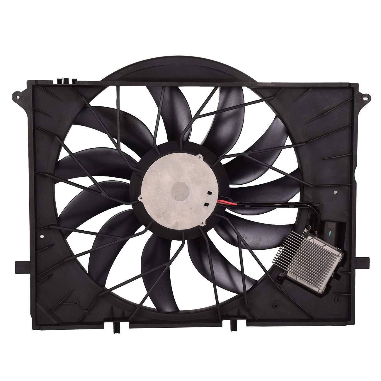 Bapmic 2205000293 Electric Cooling Fan Assembly Compatible with Mercedes W220 CL55 CL600 CL65 S600 SL63 SL600 S55 (2001-2012) - High Performance Cooling Solution for Engine Overheating Prevention in Hot Weather & Heavy Traffic Conditions