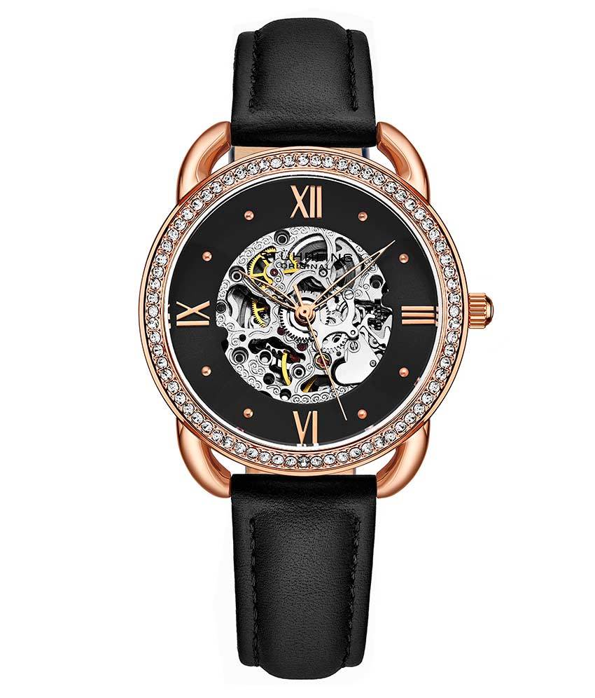 Nexus Automatic 36mm Skeleton Watch for Men - Stainless Steel Mechanical Timepiece with Open Heart Design - Perfect for Business, Formal Events & Luxury Gift Giving