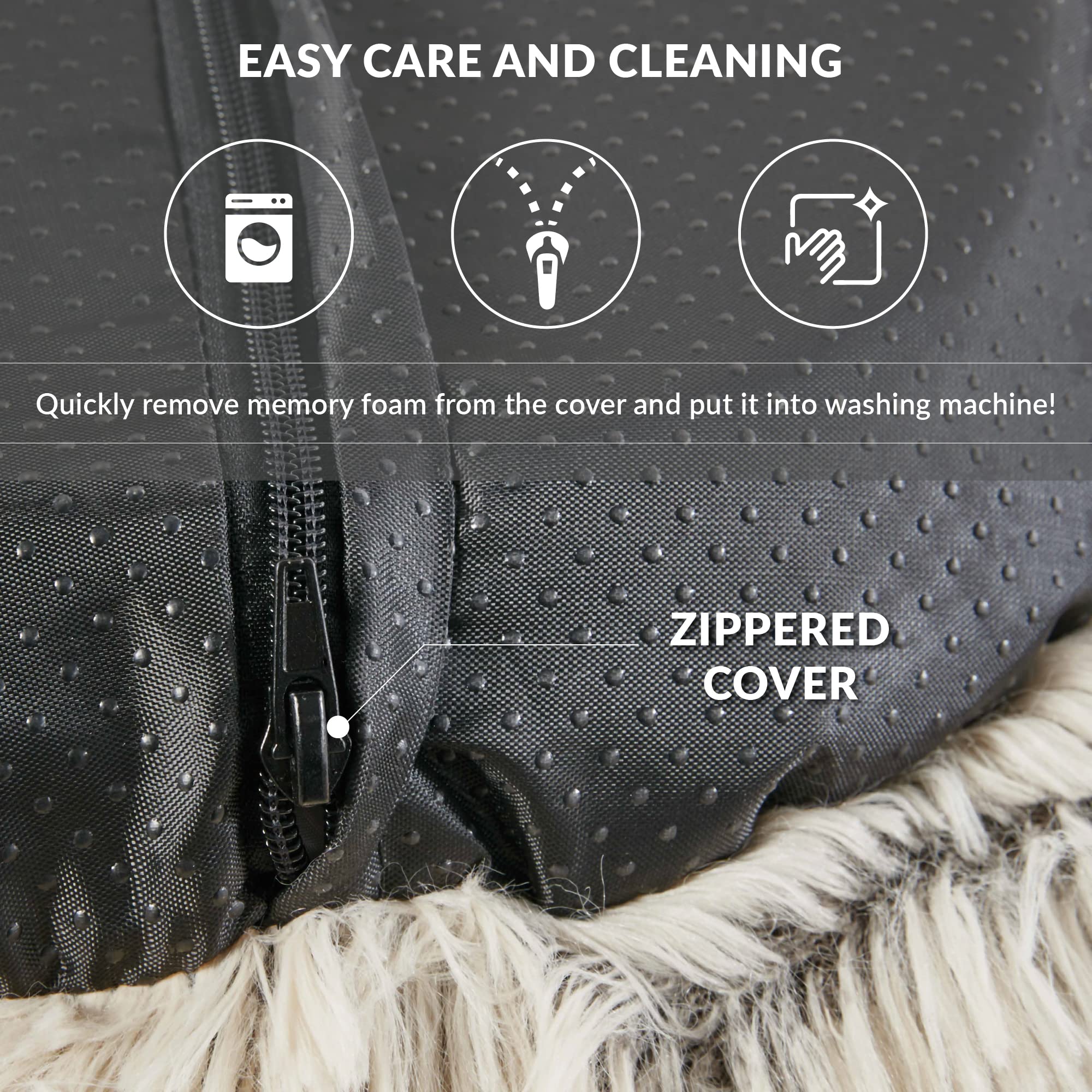 Orthopedic Dog Bed with Memory Foam - Soft Faux Fur Pet Couch for Indoor Cats & Dogs, Machine Washable - Perfect for Calming & Comfort