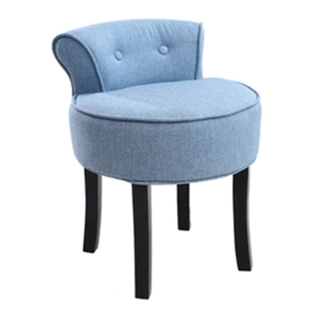 Modern Vanity Stool & Makeup Bench with Padded Seat & Solid Wood Legs - Baroque Style Dressing Chair, Piano Stool for Bedroom, Living Room & Dressing Room - Perfect for Makeup, Dressing Table & Home Decor