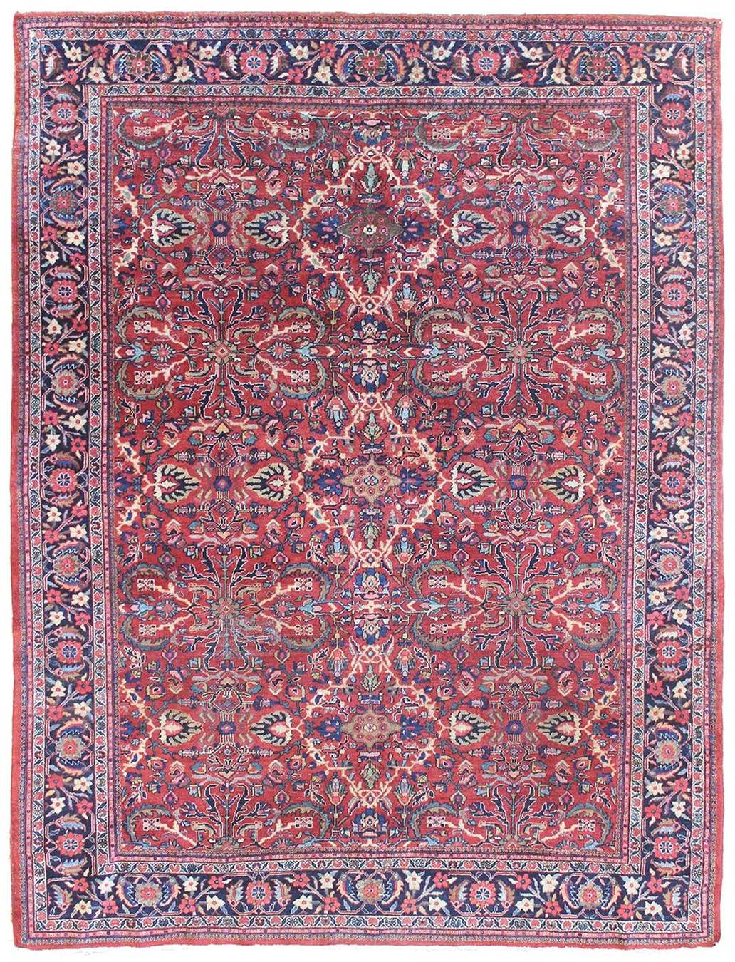 Antique Mahal Handwoven Traditional Rug JF6041 - Vintage Persian Style Area Carpet for Living Room, Bedroom & Office Decor