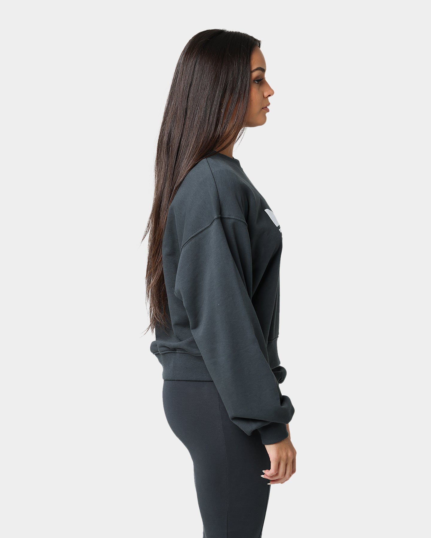 Adidas Women's Crewneck Sweatshirt - Carbon Heather Casual Pullover for Gym, Running & Everyday Wear