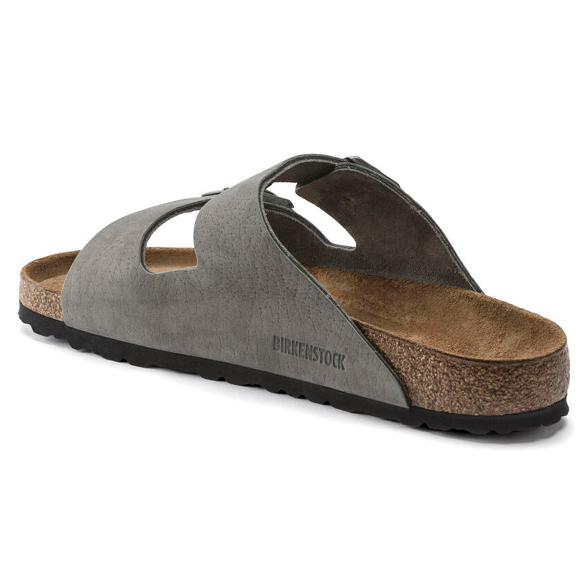 Birkenstock Arizona Nubuck Leather Sandals for Women & Men | Comfortable Cork Footbed Sandals in Desert Buck Whale Gray | Perfect for Beach, Travel & Everyday Wear