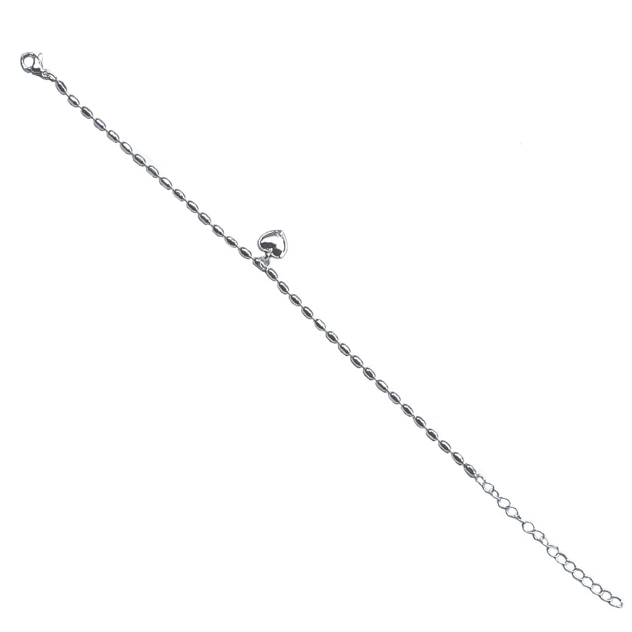 Sterling Silver Friendship Bracelet Adjustable Shiny Beaded Bracelet with Heart Charm for Women & Girls - Perfect Birthday Gift for Best Friends, Sister & Loved Ones (Great for Everyday Wear, Special Occasions & Gift Giving)