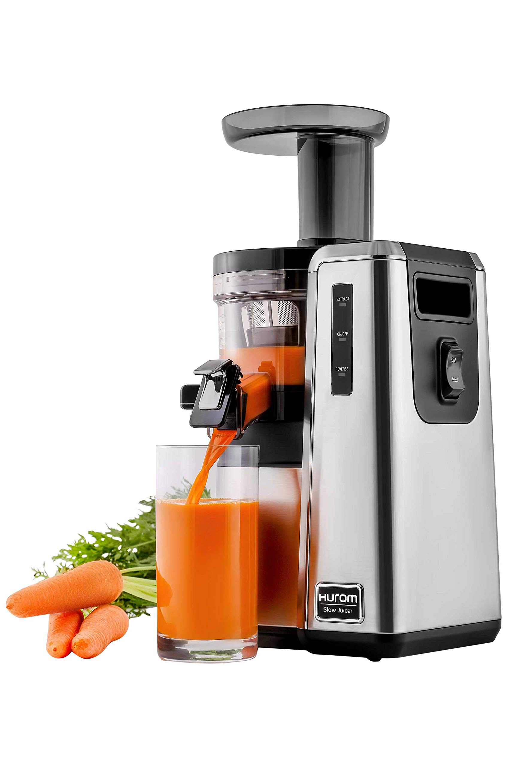 HUROM HZ Slow Juicer - Cold Press Masticating Juicer for Fruits & Vegetables, Quiet & High Juice Yield, Easy to Clean, BPA-Free (Silver) - Perfect for Healthy Juicing, Detox, and Smoothies at Home