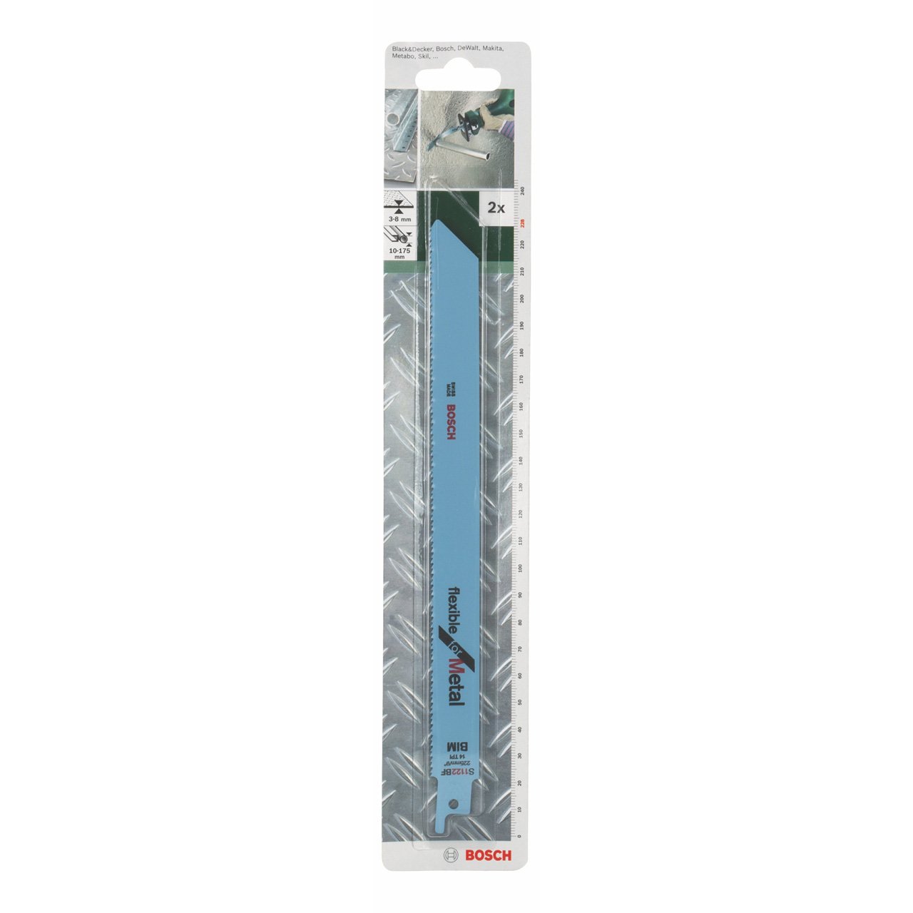 Bosch 2609256707 Bi-Metal Sabre Saw Blade for Wood & Metal Cutting - Ideal for Home DIY Projects & Garden Maintenance (S 1122 BF)