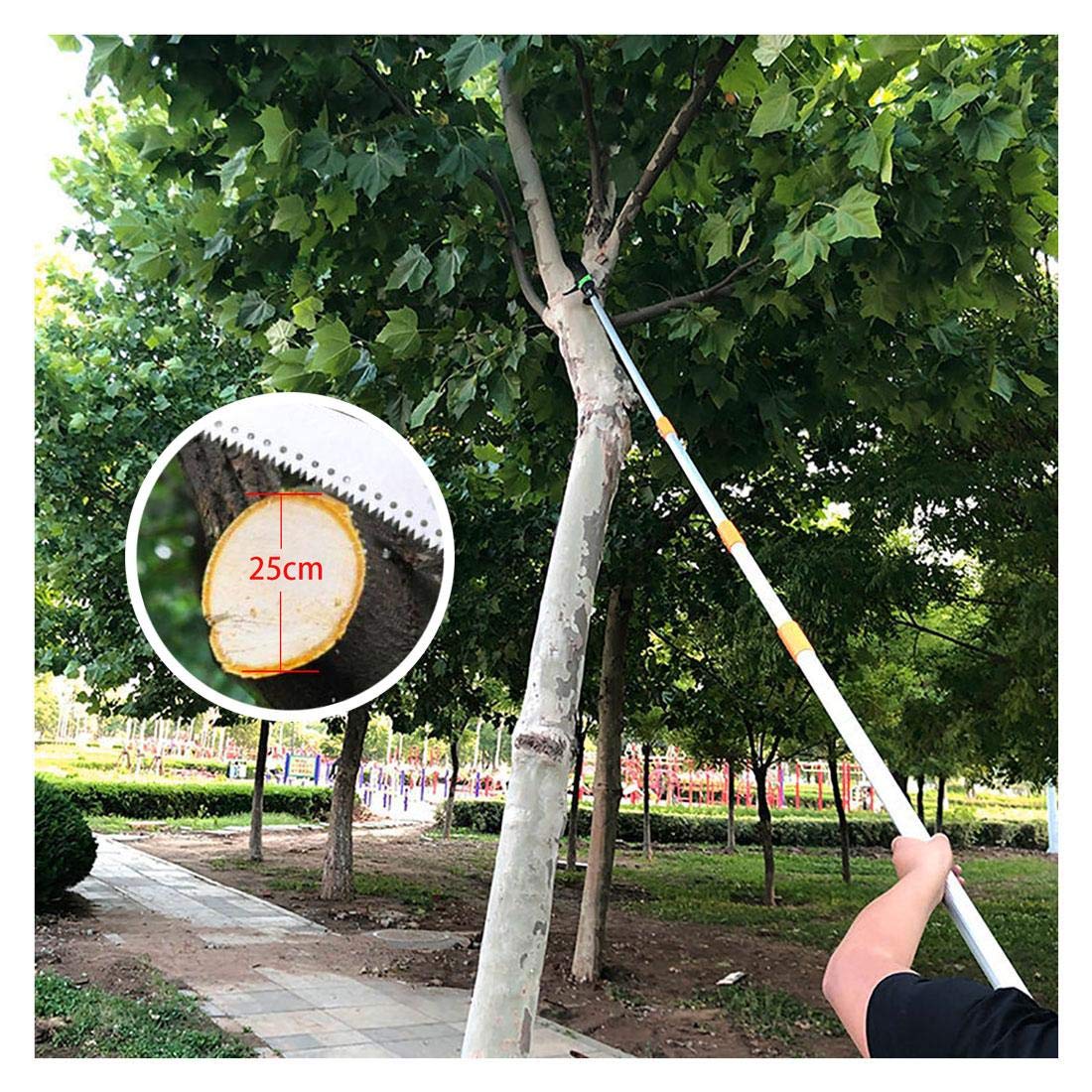 11.5FT Telescopic Tree Saw - Professional Curved Pruner with Hook & 115cm Aluminum Rod for High Branches (Up to 3.5M Reach) - Ideal for Garden Trimming & Landscaping