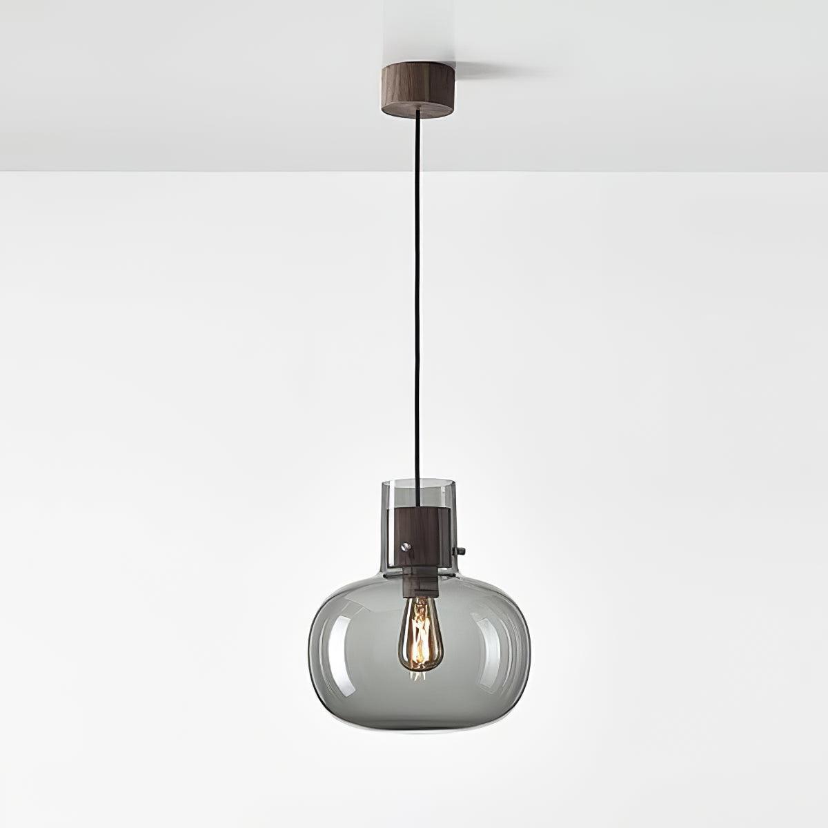 Cambre Glass Pendant Light - Modern Hanging Light Fixture for Kitchen Island, Dining Room & Bedroom - Dimmable LED Chandelier with Clear Glass Shade