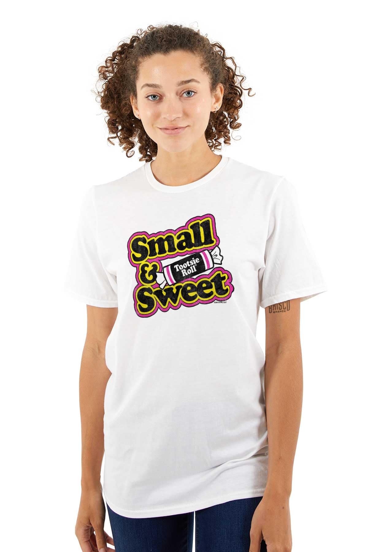 Vintage Retro Candy Small Sweet Tootsie Roll Women's Graphic T-Shirt | Soft Cotton Tee for Casual Wear, Parties & Nostalgic Fashion