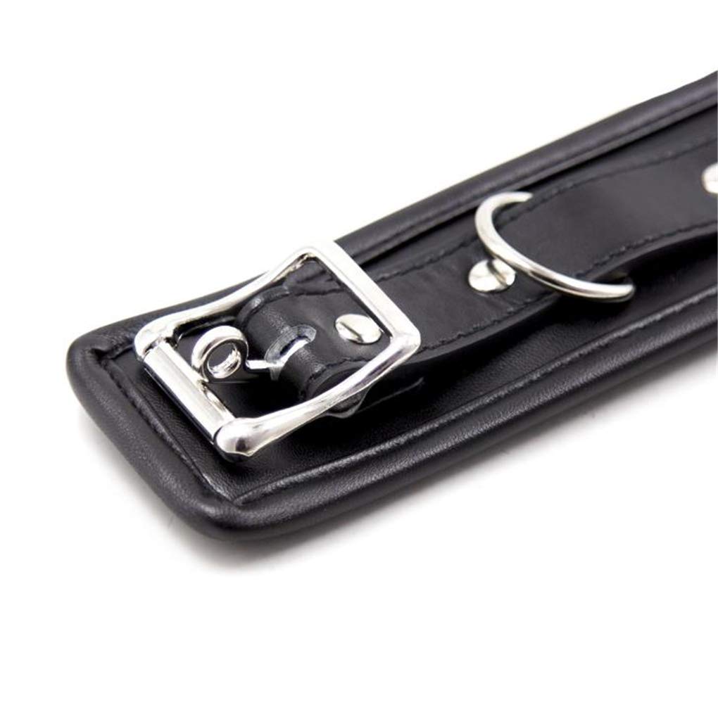 **Adjustable Faux Leather Bondage Collar with Leash & O-Ring - SM Erotic Necklace Harness for Beginners, Couples, Men & Women - Perfect for BDSM, Fetish Play & Role-Playing Scenes (Black)**