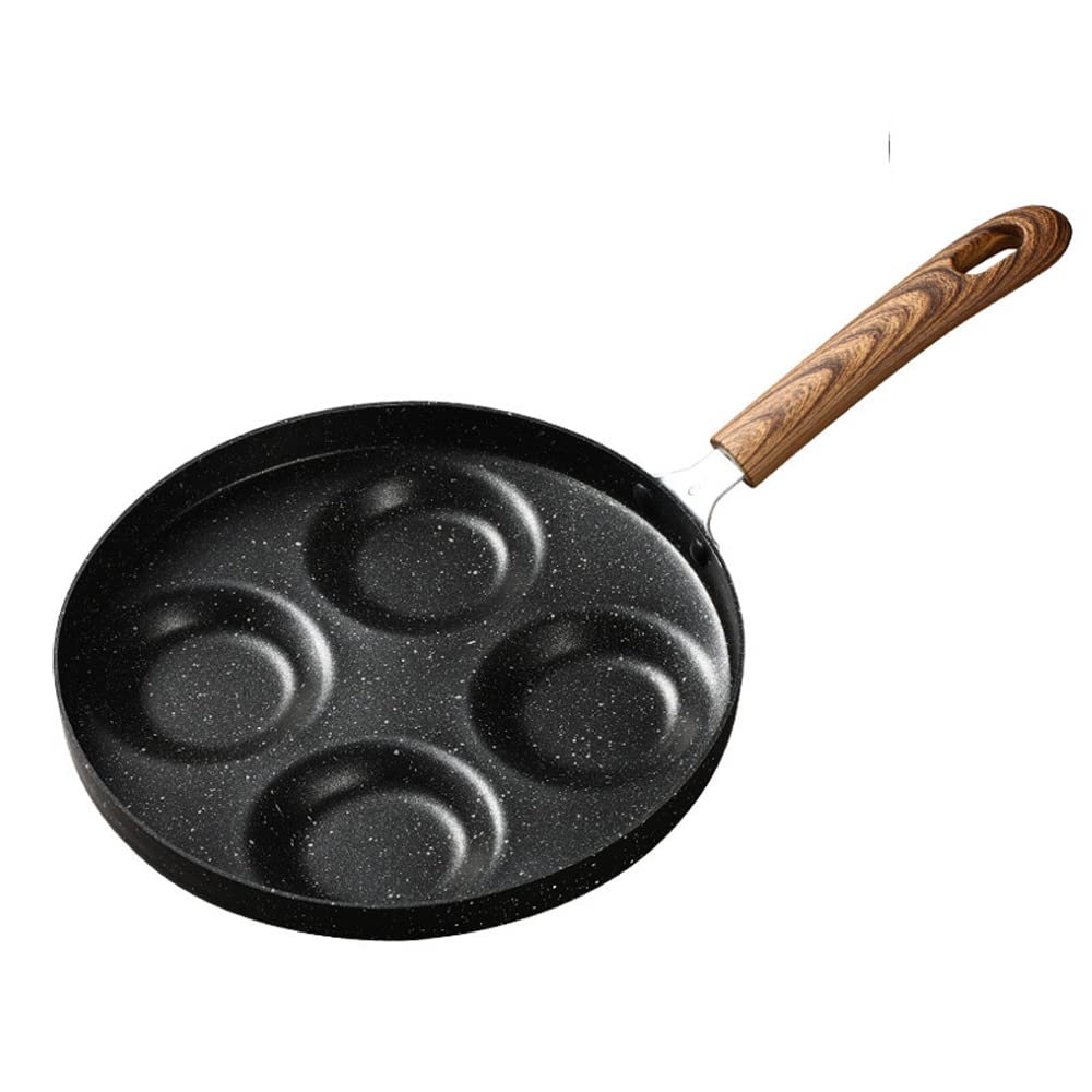 **Nonstick Mini 4-Hole Omelette Pan - Flat Bottom Small Frying Pan for Eggs, Pancakes, Dumplings & Octopus Baking - Perfect for Breakfast & Quick Meals**
