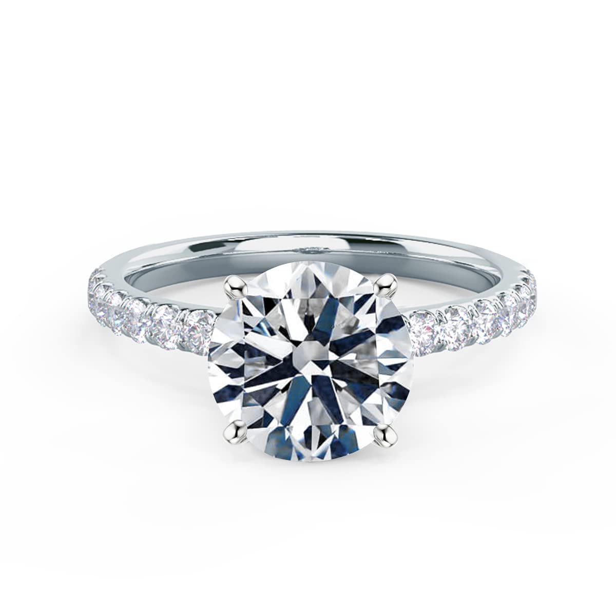 2 CT Round Simulated Diamond Engagement Ring for Women - 10k/14k White Gold Wedding Band, Promise Ring, Anniversary Gift for Her