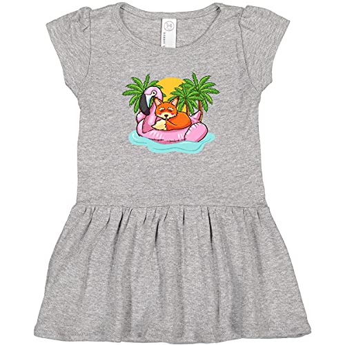 Inktastic Fox Flamingo Tropical Beach Vacation Toddler Dress - Cute Summer Outfit for Girls, Baby & Kids Beachwear, Pool Party, Family Vacation Outfits