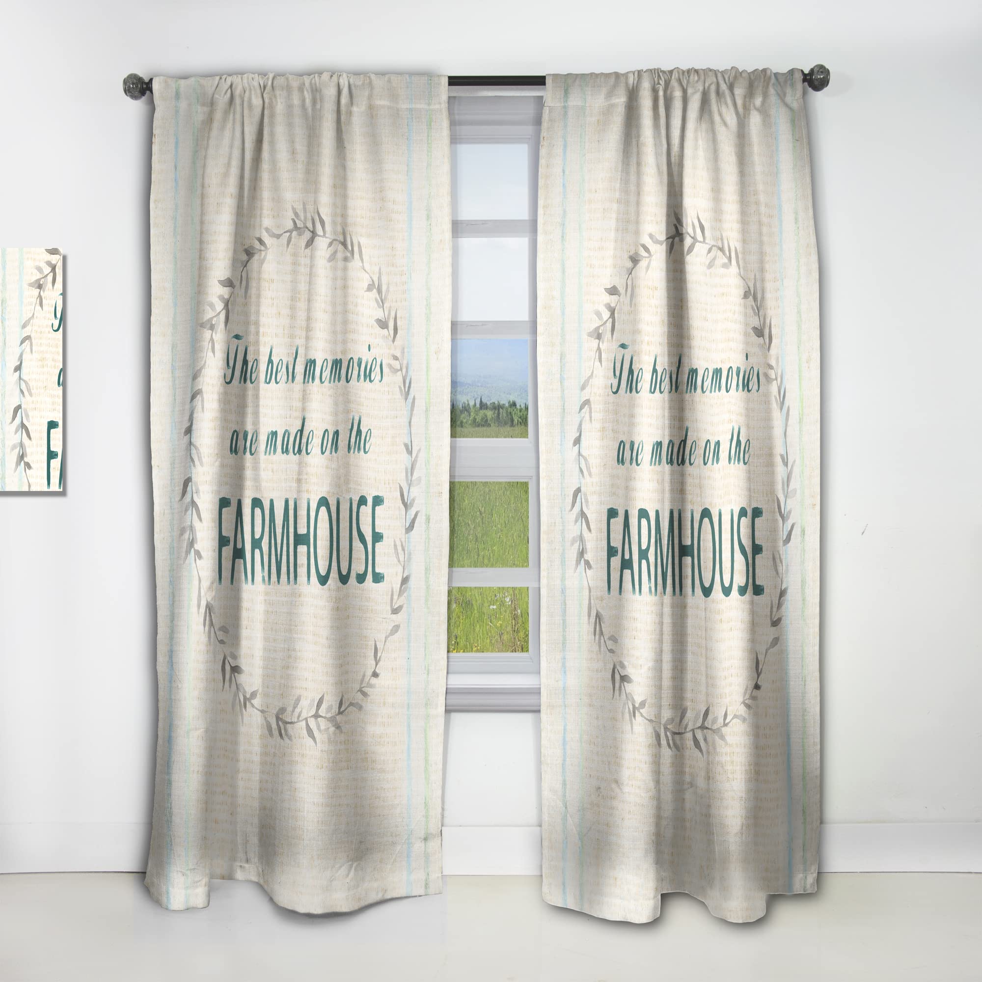 DesignQ Farmhouse Floral XV Thermal Insulated Curtains - 52x108 Inch Single Panel for Bedroom & Living Room - Energy Saving Window Treatment for Cozy Home Decor