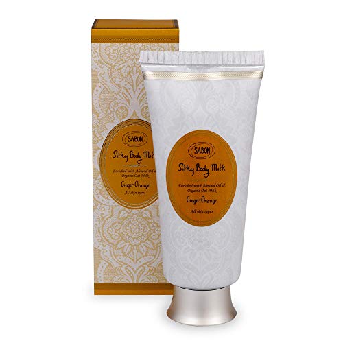 Sabon Silky Body Milk - Organic Oat Milk & Almond Oil Body Lotion with Vitamin E | SLS & Paraben Free | Ginger Orange Scent | Moisturizing Dry Skin for Daily Use & After Shower Hydration