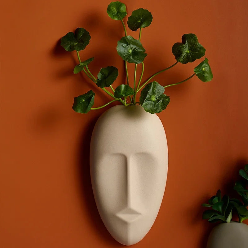 About a Face Ceramic Wall Accent & Vase - Handmade Home Decor for Living Room, Bedroom, or Office - Unique Gift Idea for Housewarming & Interior Design