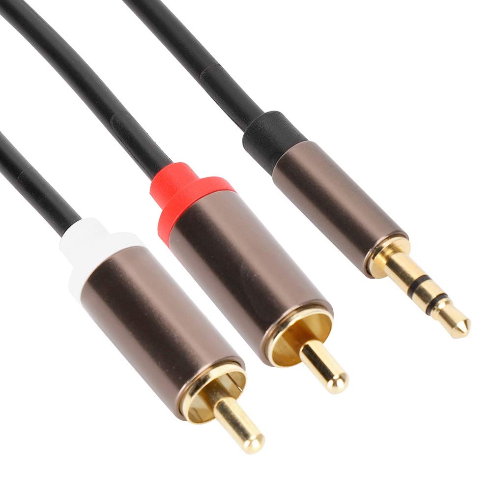 High-Quality 2-in-1 Speaker Cable & Subwoofer Audio Line - 2 Meters for Computer, Home Theater & Gaming Sound Systems | Durable Copper Core for Crystal Clear Audio