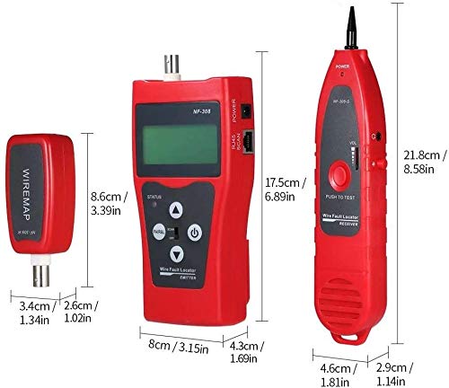 Professional Multi-Functional LCD Network Cable Tester - High Precision RJ11 RJ45 Coaxial Wire Length Finder with Remote Adapter for Ethernet, LAN, Phone Line Testing & Network Installation