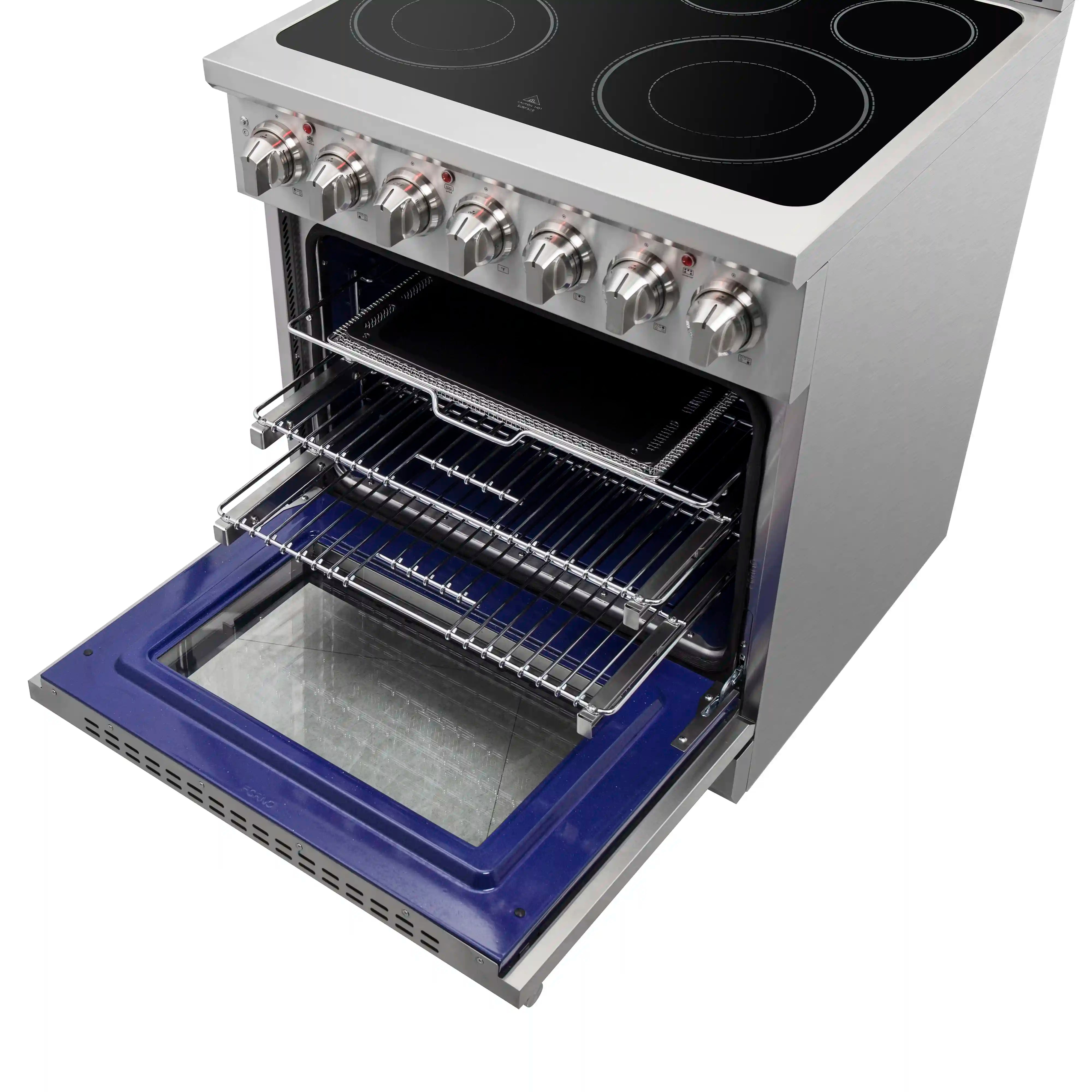 Forno Massimo 30 Inch Freestanding Electric Range - Stainless Steel Oven with 5 Burners & Convection (FFSEL6020 30) - Perfect for Home Kitchens & Small Restaurants