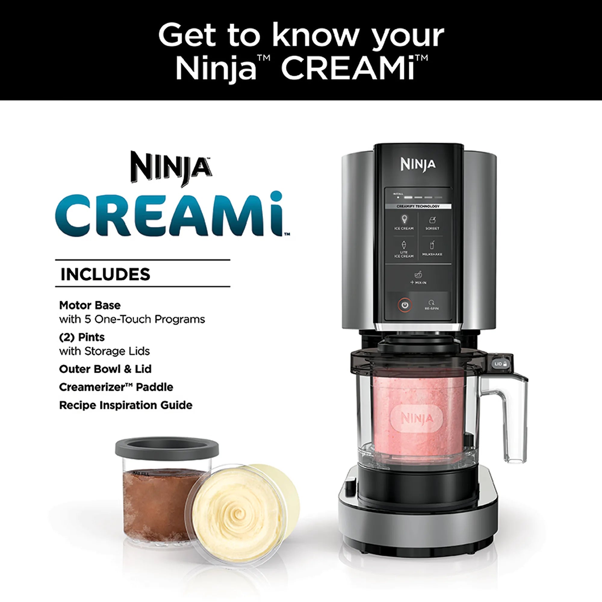 Ninja Creami Ice Cream Maker - Homemade Frozen Treats Machine for Gelato, Sorbet & Milkshakes - Perfect for Parties, Desserts & Healthy Snacks